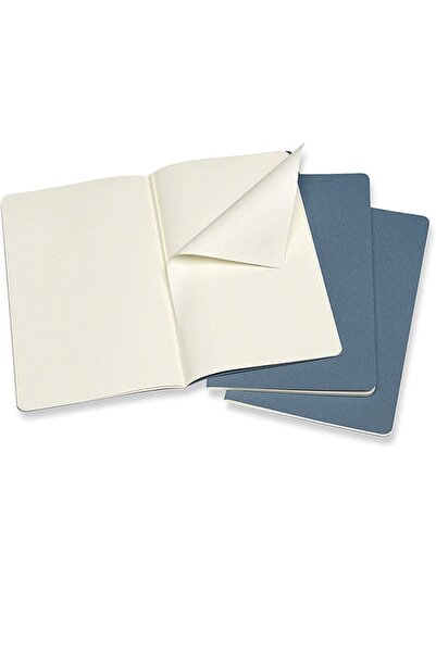 Moleskine Cahier Large 3-Piece Unlined Notepad, 13x21cm Light Blue
