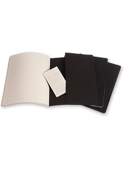Moleskine Cahier Xxl 3-Piece Lined Notebook, 21.6x27.9cm Black