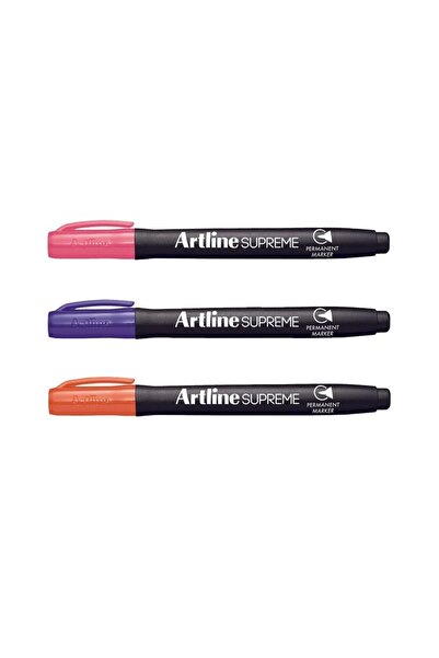 artline Supreme Permanent Marker Pembe - Mor - Turuncu