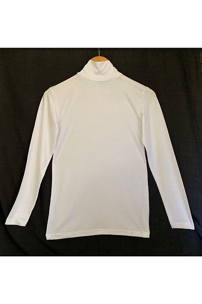 Betimoda Women's White Long Sleeve Half Turtleneck Bodysuit 2 Pieces