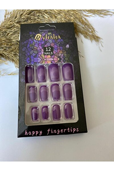 sema aksesuar Ryhaha Happy 12 Adet Takma Tırnak