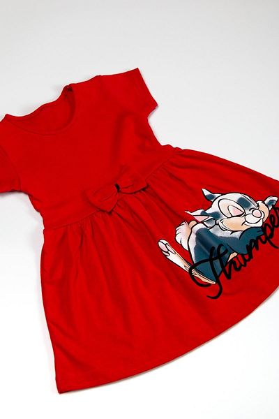 The Red Kids Rochie roșie de vară iepure cu mânecă scurtă