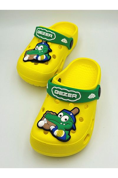 GEZER Boy's Crocodile Patterned Cross Slippers