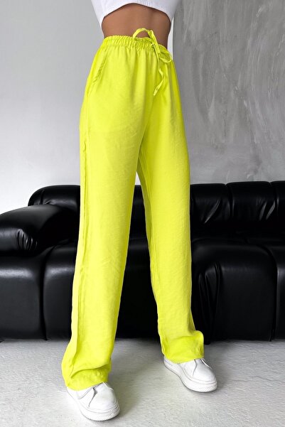 FEMELLE Women's New Season Double Pocket Drawstring Waist Modal Fabric Wide Leg Trousers