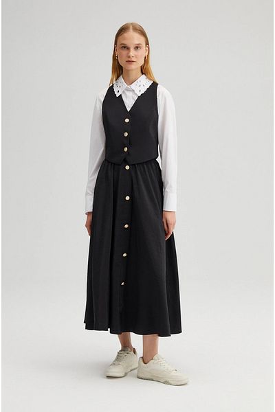 Touche Vest Skirt Kupra Suit Black