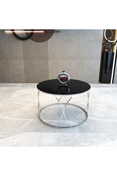 Lion Lioon Art Rüya Model Gümüş Metal Ayaklı Temperli Cam Orta Sehpa