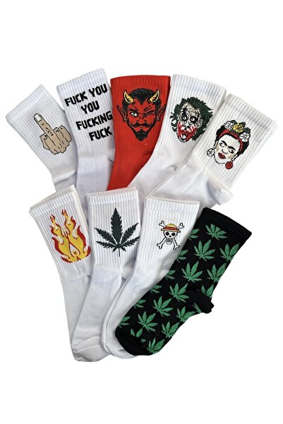 çorapdunyam Κάλτσες τένις 9 τεμαχίων Cheerful College με σχέδια σε φύλλα