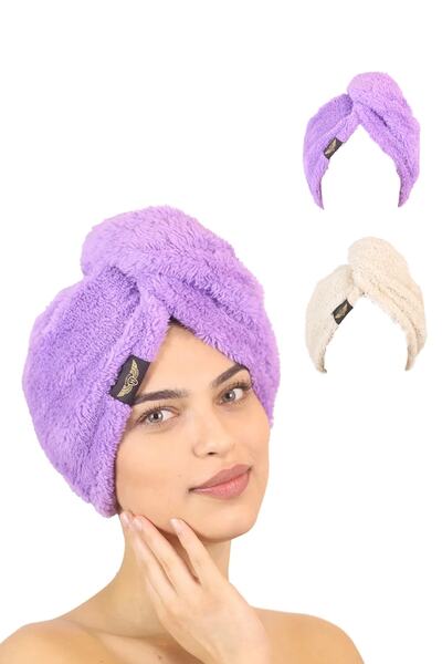 Heriya Набір з 2 мікрофібрових рушників для волосся – 2 сушилки для волосся з кнопками – рушник для голови