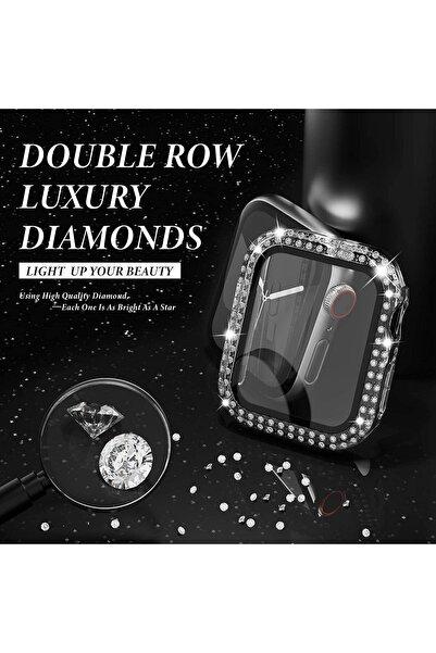 GREGOSS Watch 1 2 3 Uyumlu 42mm Önü Cam Elmas Taşlı Zarif Watch Koruma Kılıf