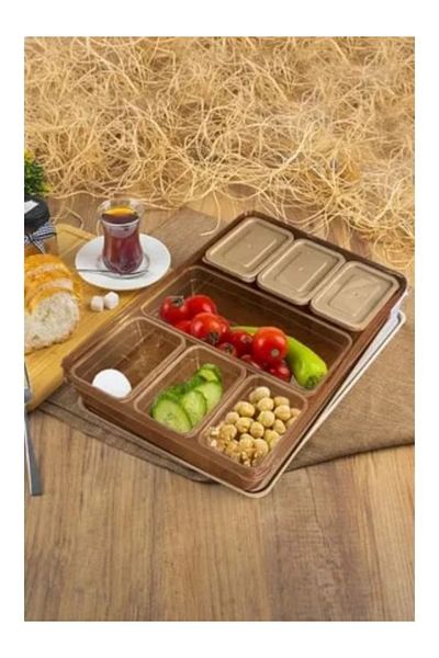 Bombi 16 Pieces 7 Compartments - Multi Storage Set with Lid, Breakfast Honey Foam