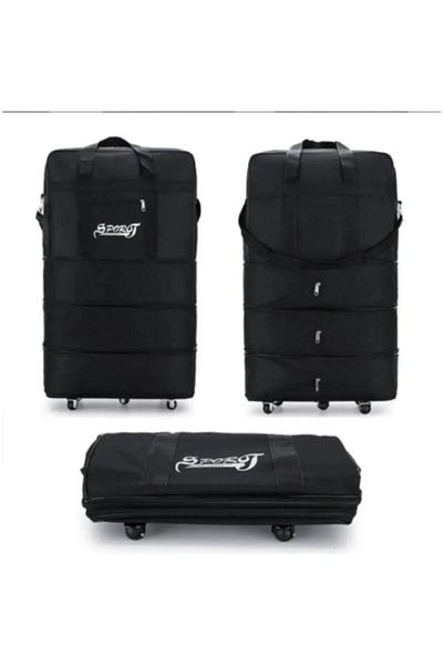 DZC KUZENLER AVM Large Size 3 bellows with wheels Travel Suitcase bag suitcase giant size