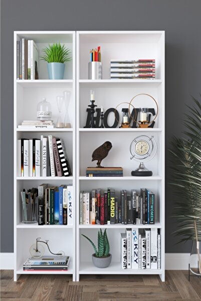 KZY 10 BÖLMELİ MONTESSORİ KİTAPLIK BEYAZ