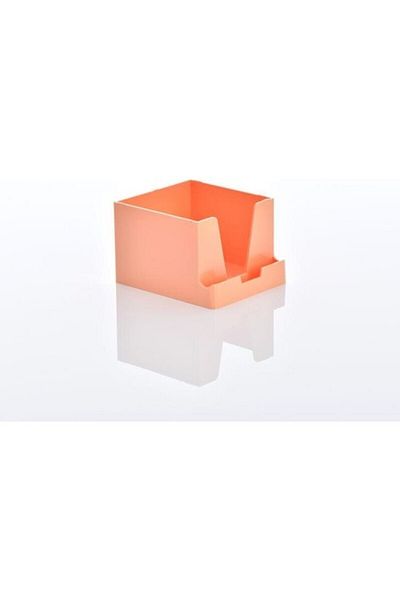 Ops Cube Note Holder Pastel Orange Cube Note Holder with Business Card Holder