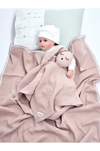 Yada Baby بطانية دانتيل بطبقة مزدوجة من الموسلين مصنوعة من القطن العضوي بنسبة...