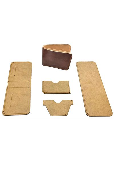 AiryFooT Leather Hobby Classic Horizontal Leather Wallet Template 4 Piece Mold