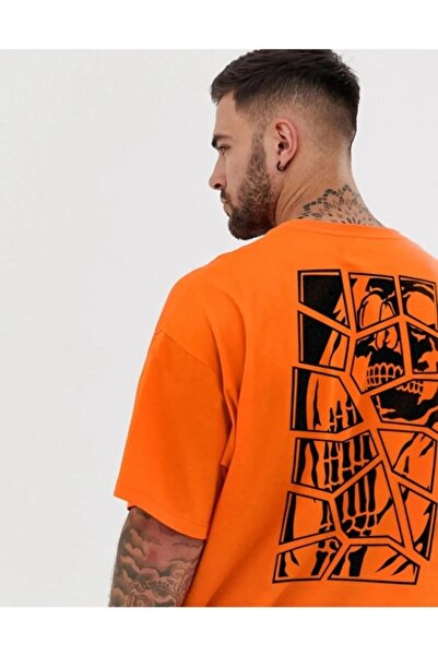 Machetta Скелетний принт на велосипедній комірці Oversize Unisex Tshirt