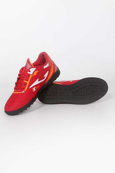 DÜNYA MAĞAZA Young Boys' New Season Light Red Black Sole Colorful Lace-up AstroTurf Football Shoes