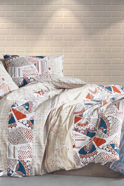 İyi Geceler İstanbul Σετ κρεβατιού διπλό σεβίλλης από 100% βαμβάκι που απορρο...