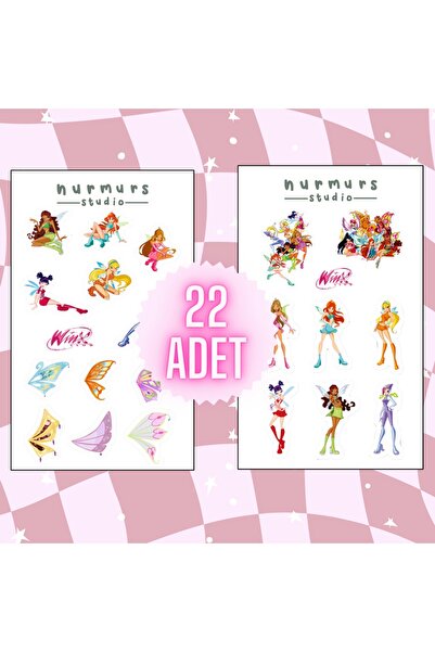 Nurmurs Winx Sticker Seti 22 Adet - Planner - Ajanda - Bullet Journal Için Uy...