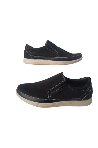 İstanbul Prava koža Crne elastične ležerne muške cipele