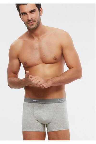 Kom Men's Gray Lycra Boxer Shorts 2-Piece Opportunity Pack New Season