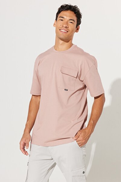 AC&Co / Altınyıldız Classics Men's Powder Oversize Fit Wide Cut Crew Neck 100...