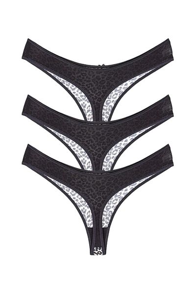 Perita.Life Women's, Leopard Cotton 3-Piece Thong, String
