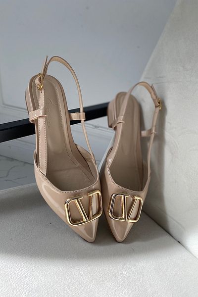 SHOEBELLAS Μόνο γυναικείες μπαλαρίνες με μπεζ αγκράφα
