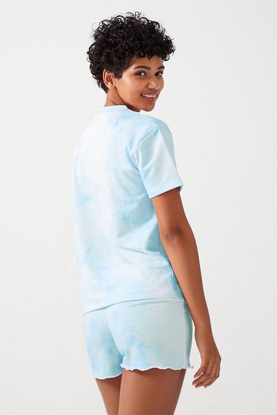 Los Ojos Set de pijamale cu model batik albastru pentru femei PJ