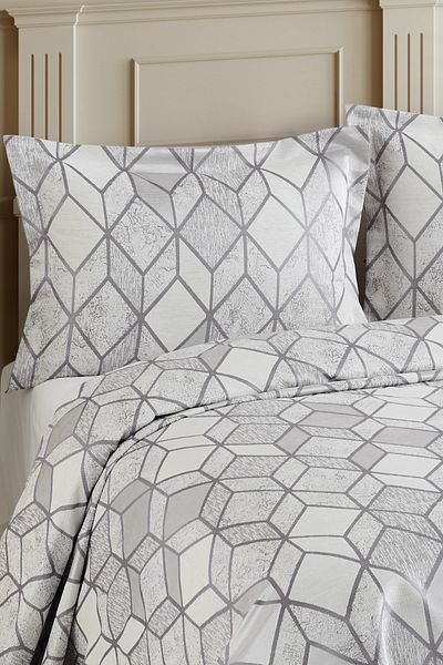 BİRHOME AREL Chenille DOUBLE BED COVER SET (Grey)