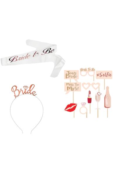 Happyland Bride To Be Partisi Beyaz - Rose Gold Bekarlığa Veda Partisi Konsep...