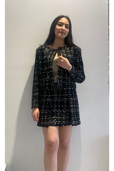 AYHAN Costum cu fustă în carouri