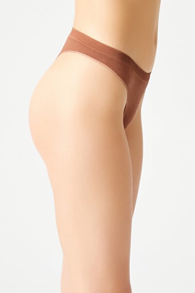 Los Ojos Kahverengi Fitilli Seamless Brezilya Modeli Külot Ribbed Brasil