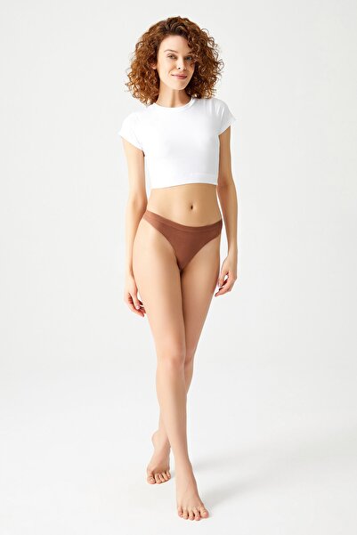 Los Ojos Kahverengi Fitilli Seamless Brezilya Modeli Külot Ribbed Brasil