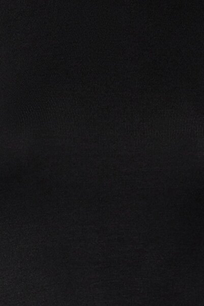 Trendyol Collection Premium Black Viscose - Bluză cu mâneci lunară TWOSS23BZ00992