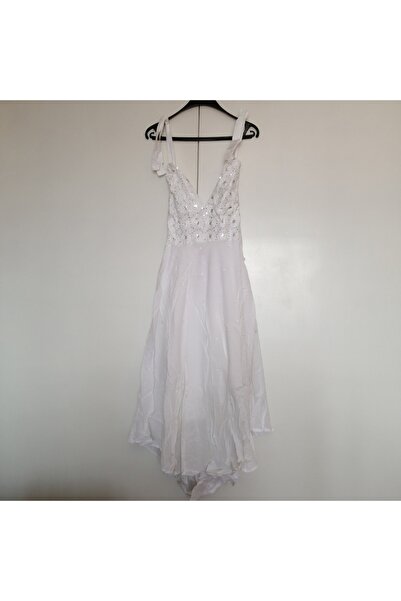 Butik Tülin Otantik tülbent beyaz iplik çiçekli gümüş pul şeffaf taş el işi n...