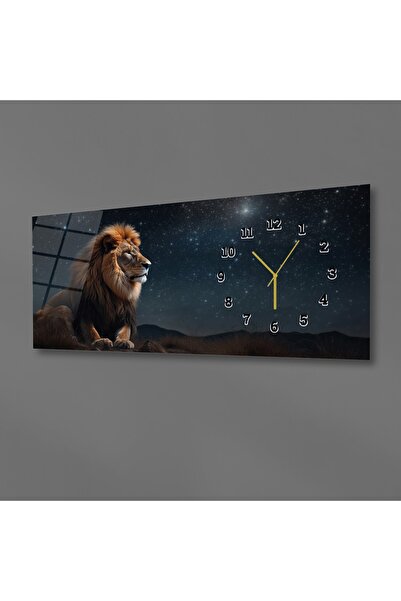 marpanya Yatay Yandan Saatli Sanat ve Doğa Temalı Cam Tablo 179