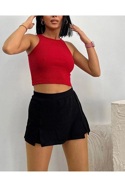 FOR MYSELF HALTER COLLAR CROP WITH DIFFERENT COLOR OPTIONS