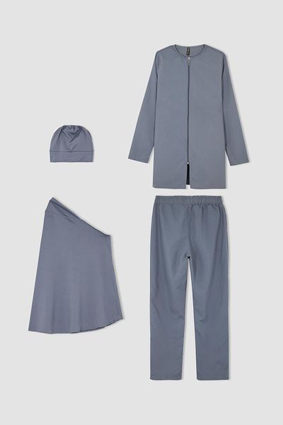 DeFacto Vierteiliger, wasserabweisender Basic-Burkini mit normaler Passform