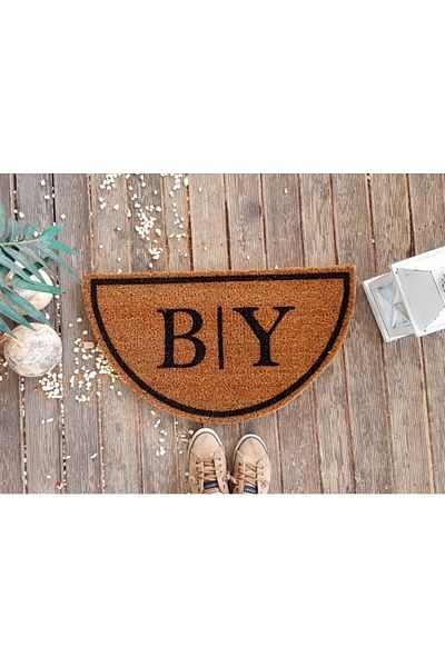 LAMONETA Oval Door Front Koko Bristle Mat with Letter B and Y