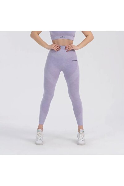 GYMXPRO Dikişsiz Lila Push-up Detaylı Toparlacıyı Spor Tayt