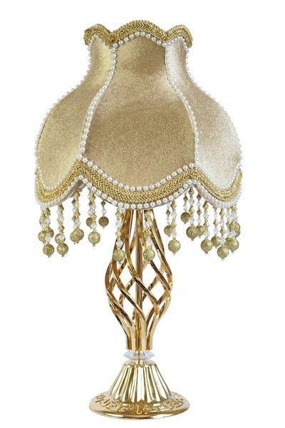 Nettenevime Gold Lampshade - Velvet Covered and Kokoş Decorated