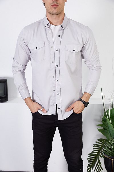 ENZİM JEANS Мъжка прилепнала дънкова риза