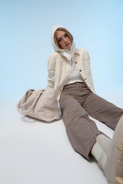 DeFacto Wide Leg Corduroy 100% Cotton Trousers