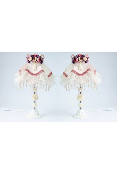 Dekovien Pink Flower Patterned - Two Pieces Lampshade Classic Model