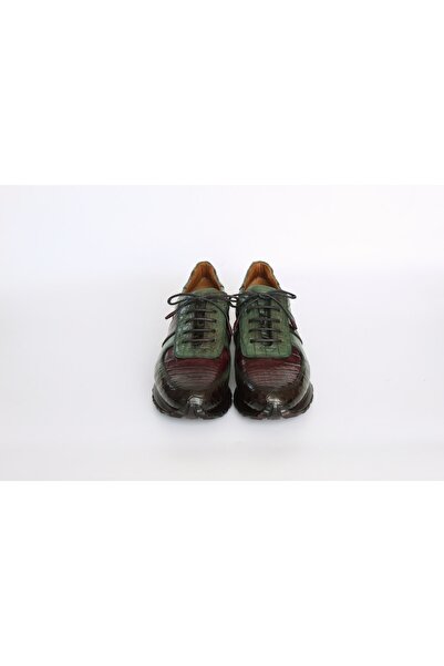 Murat Erbaş Hakiki Timsah Derisi Yeşil & Bordo Sneaker