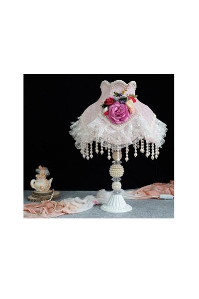 Nettenevime Flower Patterned Velvet Lampshade