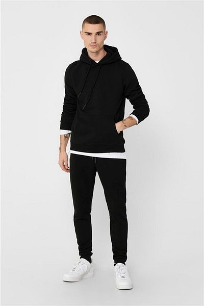 Only & Sons Ανδρικό μαύρο φούτερ Ceres Life Hoodie Sweat Noos 22018685 -02