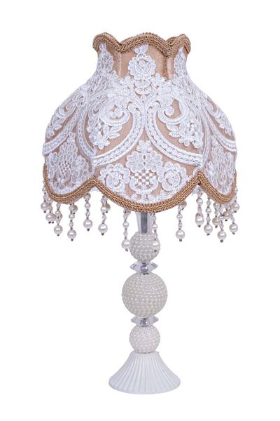 Dekovien Gold Colored French Lace Classic Lampshade Model