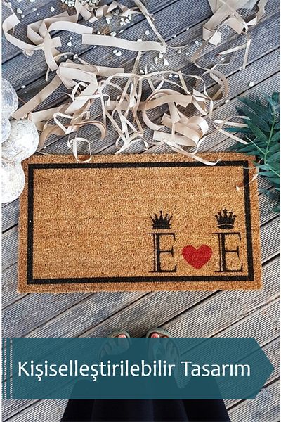 LAMONETA E and E Letter Framed Crowned Crowned Design Mat